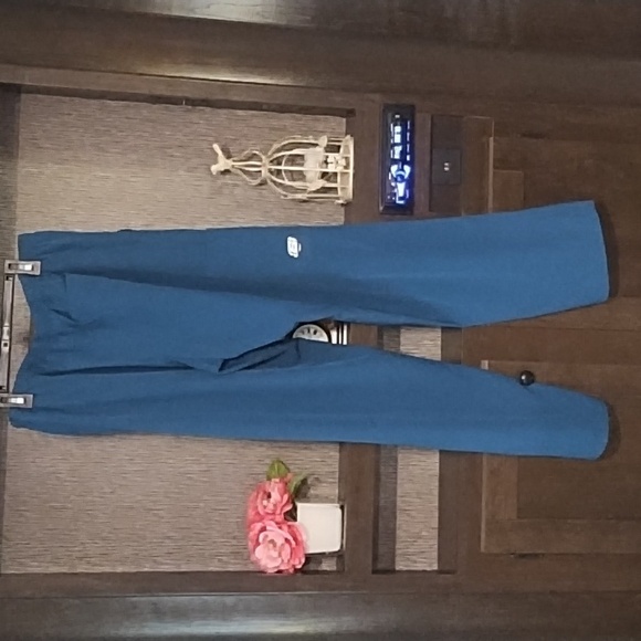 Skechers Scrubs Barco Teal Pockets Elastic Waist Size L Work Scrubs - Picture 2 of 10